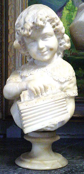 Late 19C Alabaster Sculpture "Young Girl Examining