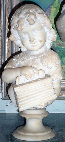 Late 19C Alabaster Sculpture "Young Girl Examining - 2