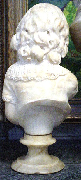 Late 19C Alabaster Sculpture "Young Girl Examining - 5