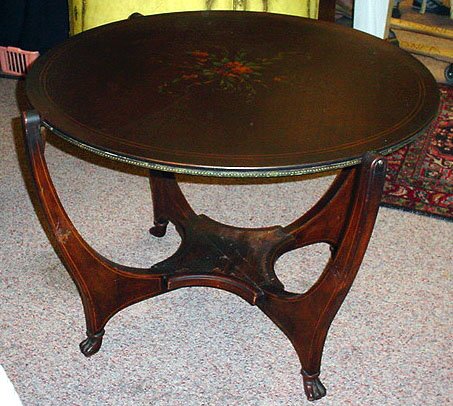 19C Hunzinger Double Banded Inlaid Revolving Top T - 2