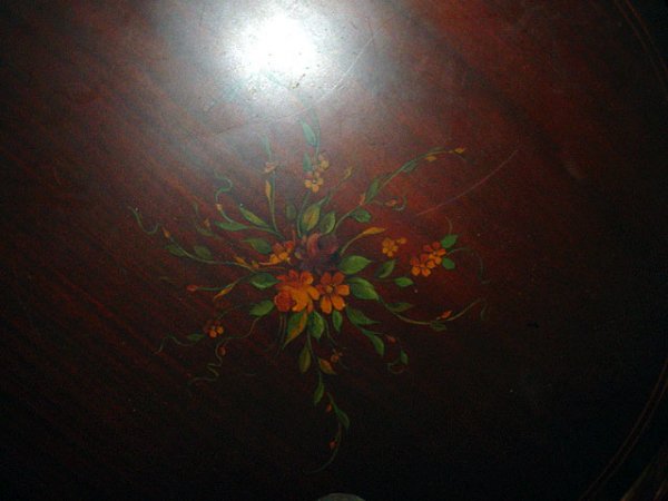 19C Hunzinger Double Banded Inlaid Revolving Top T - 7