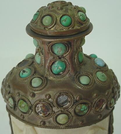 Large Tibetan/Mongolian Snuff Bottle with Carved I - 2