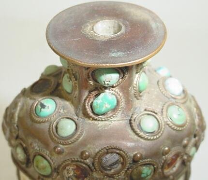 Large Tibetan/Mongolian Snuff Bottle with Carved I - 3