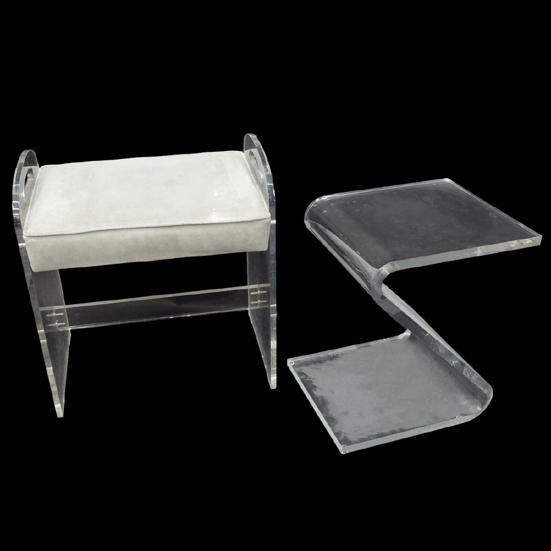 Lucite Bench and Stand (1 of 3)