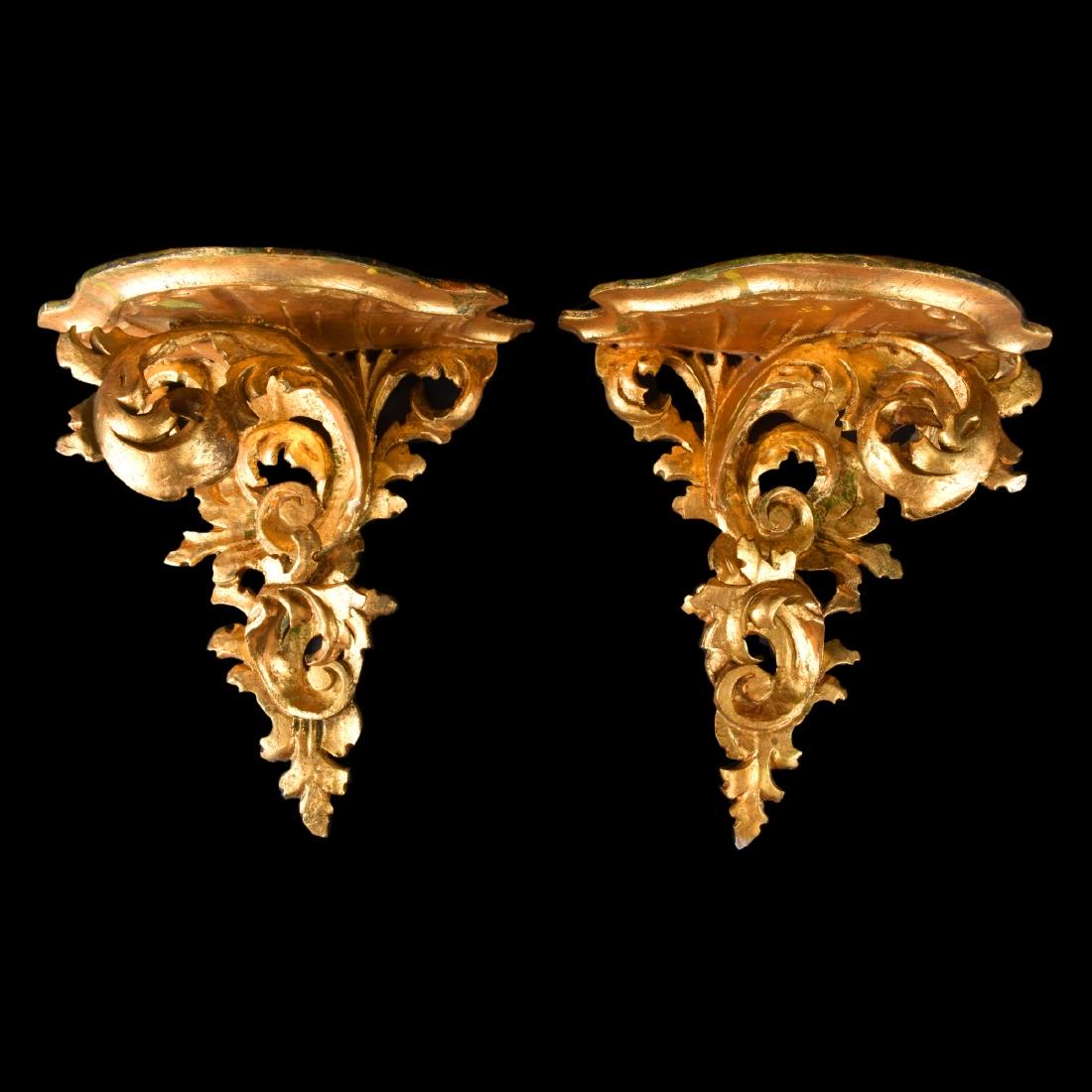 Pair Gilt Wood Brackets (1 of 5)