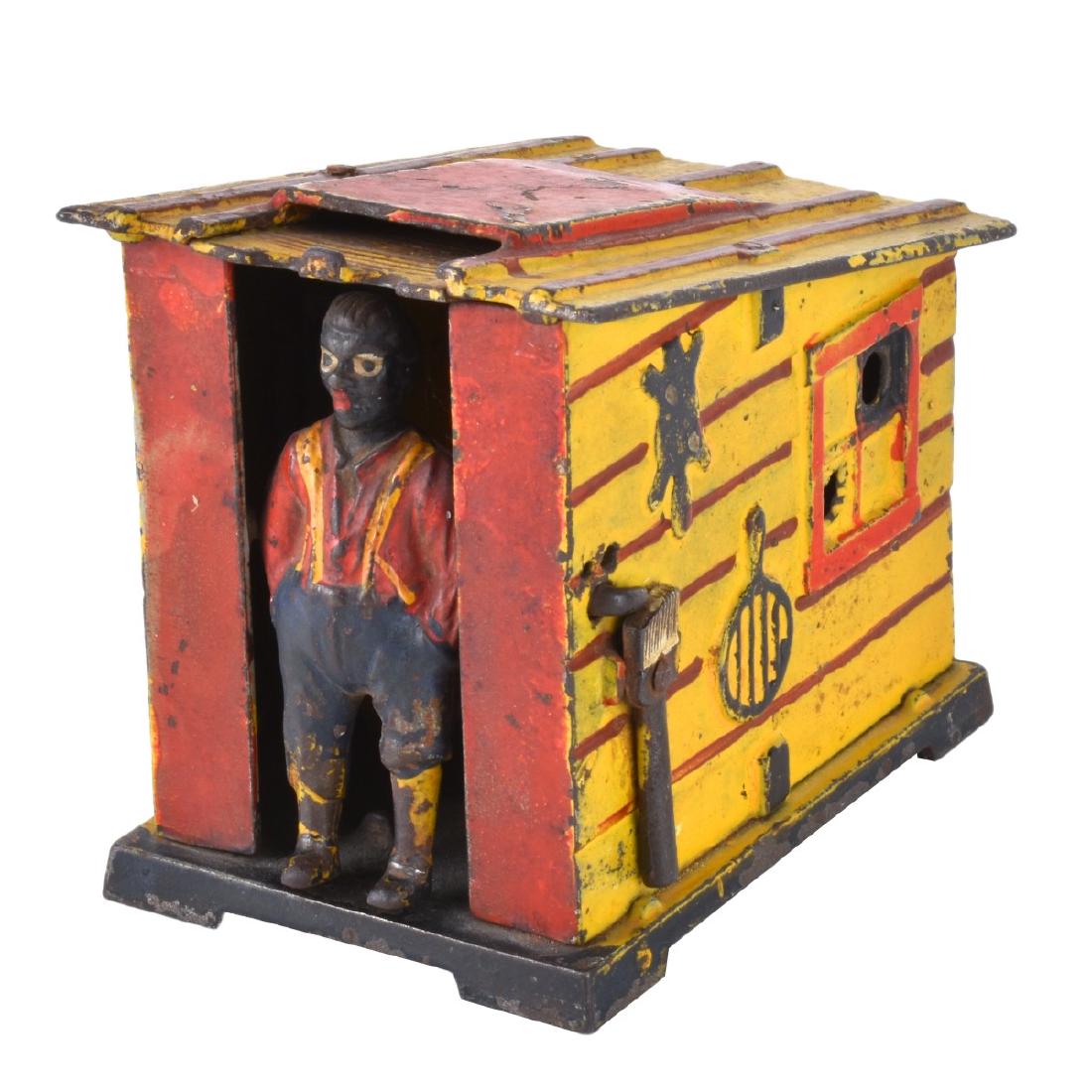 J. & E. Stevens Yellow Cabin Mechanical Bank (1 of 5)