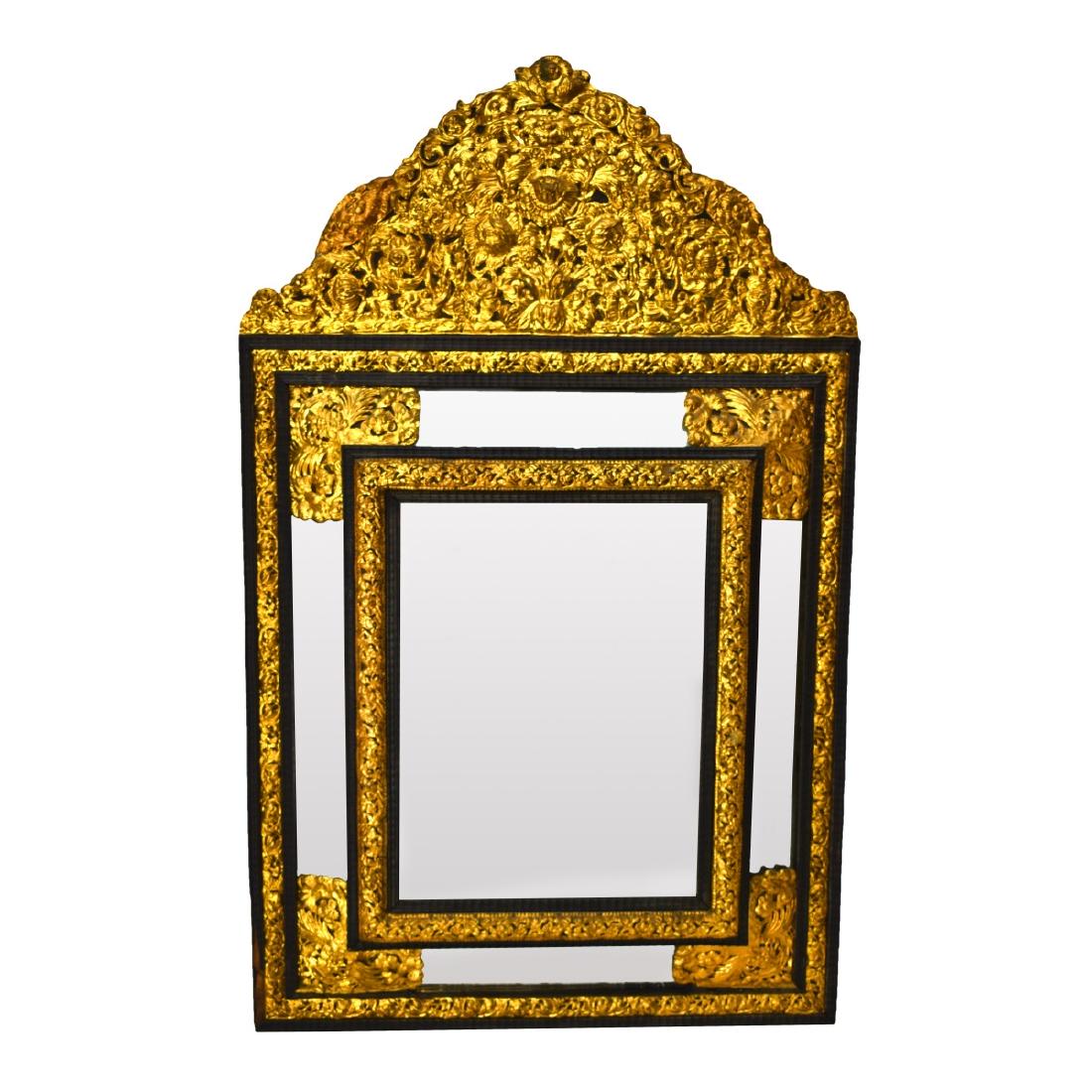 Large French Napoleon II Style Cushion Mirror (1 of 5)