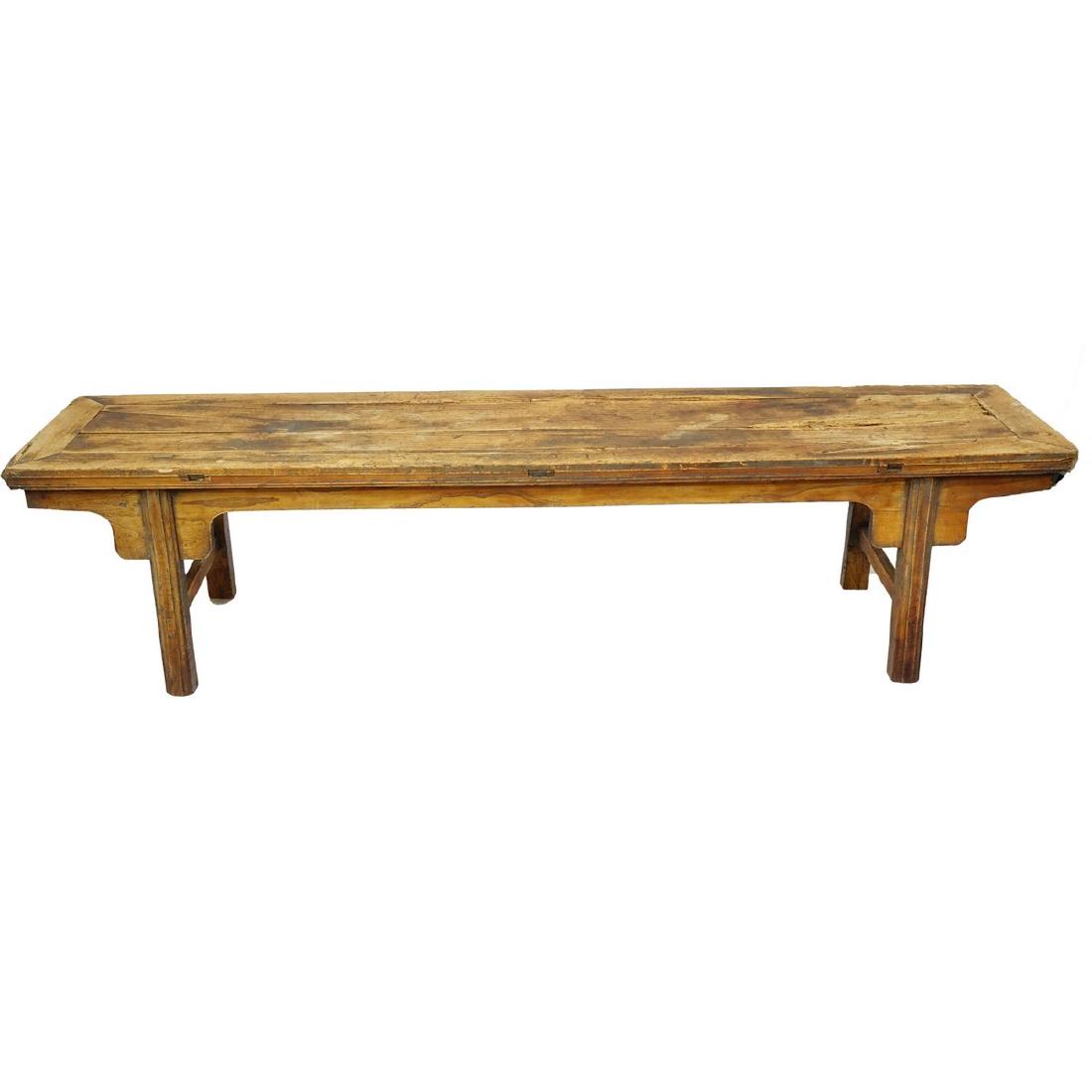 Large 19/20th Century Chinese Hardwood Bench. Wear to (1 of 2)