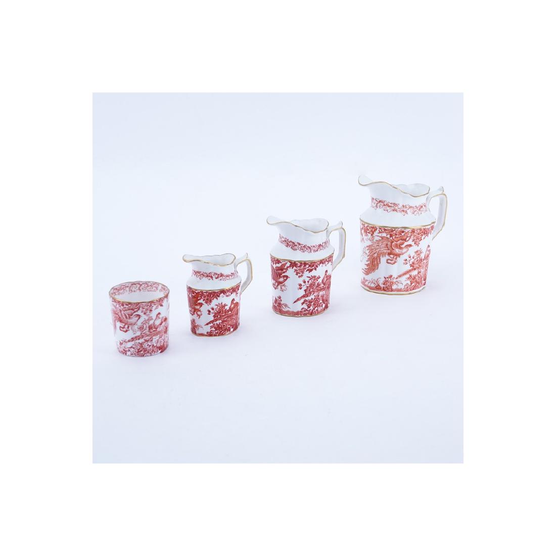 Four (4) Pieces Royal Crown Derby Red Aves Porcelain (1 of 4)