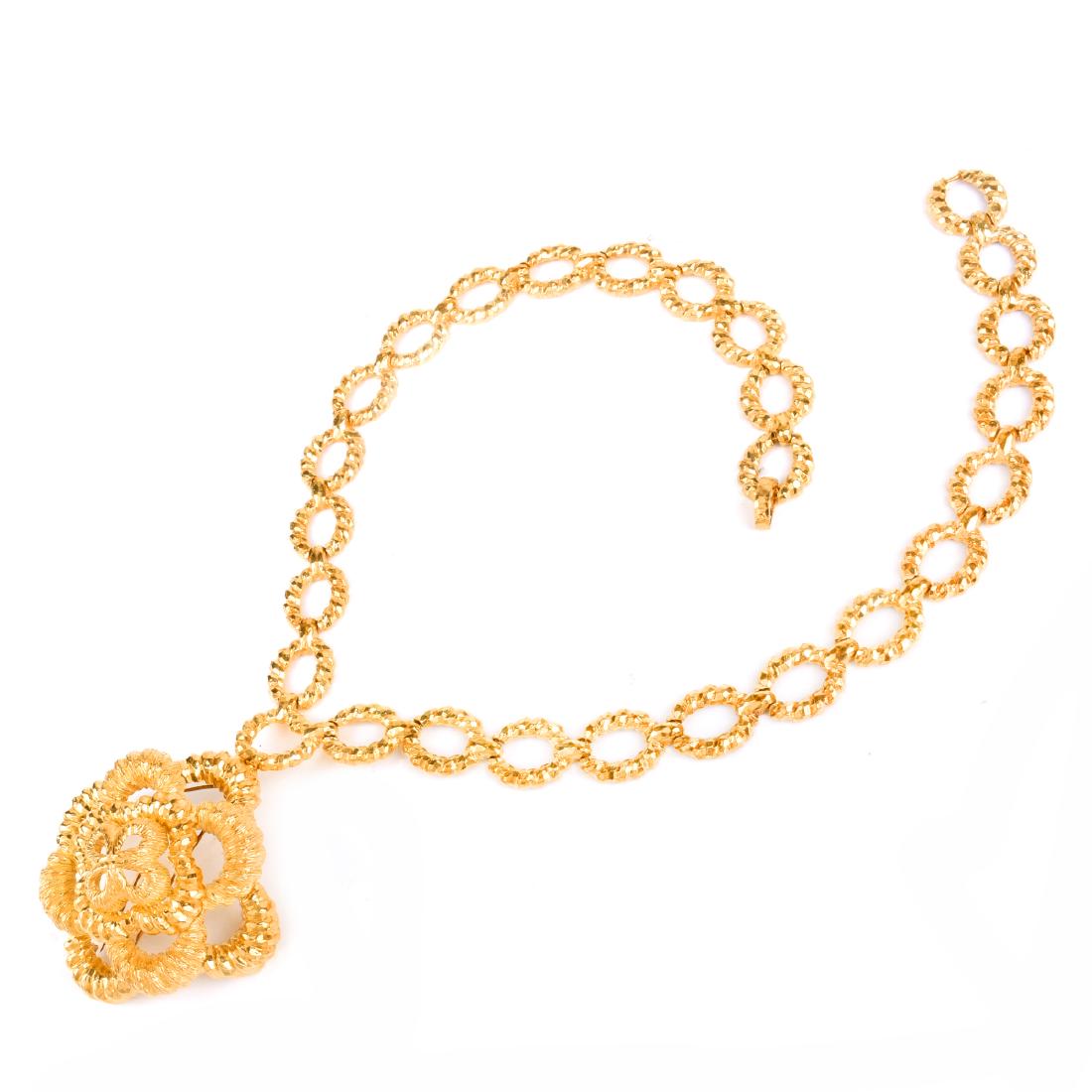 David Webb style Heavy 18K Pendant Necklace (1 of 3)