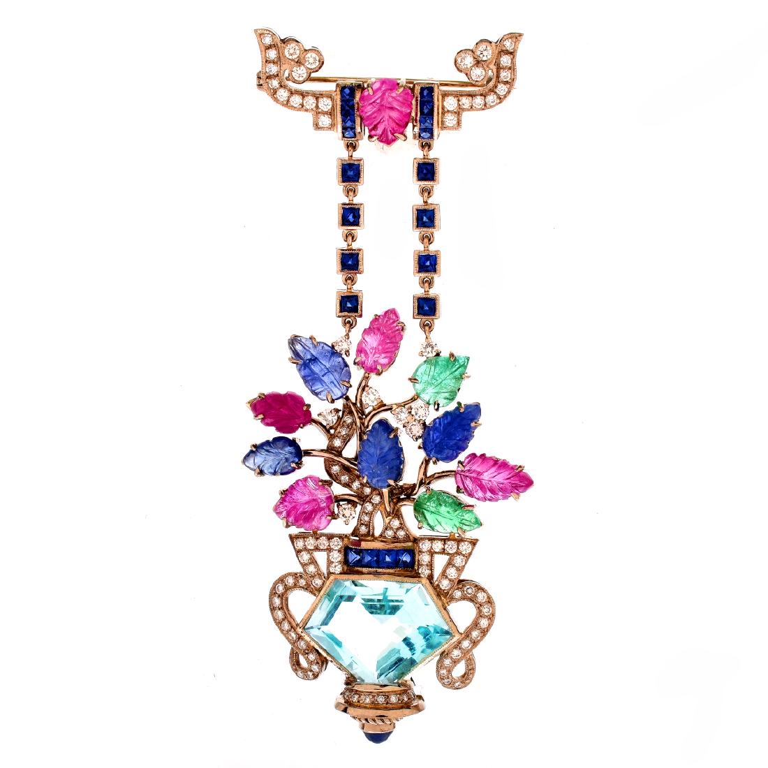 Van Cleef & Arpels style Pendant Brooch (1 of 5)