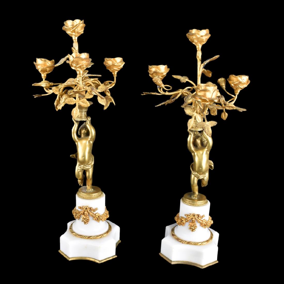 Pair Gilt Bronze Candelabra (1 of 5)