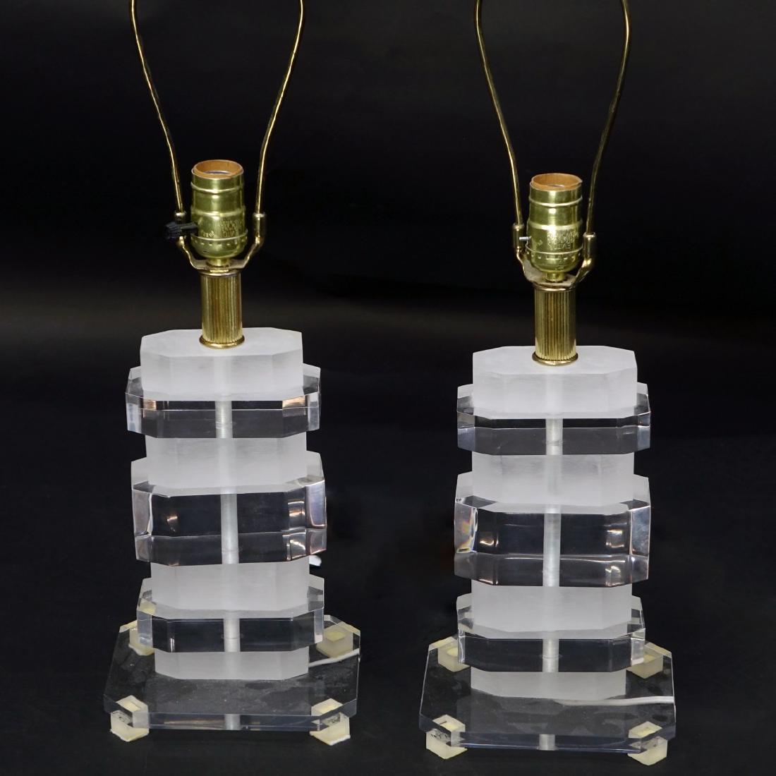 Pair Lucite Lamps (1 of 6)