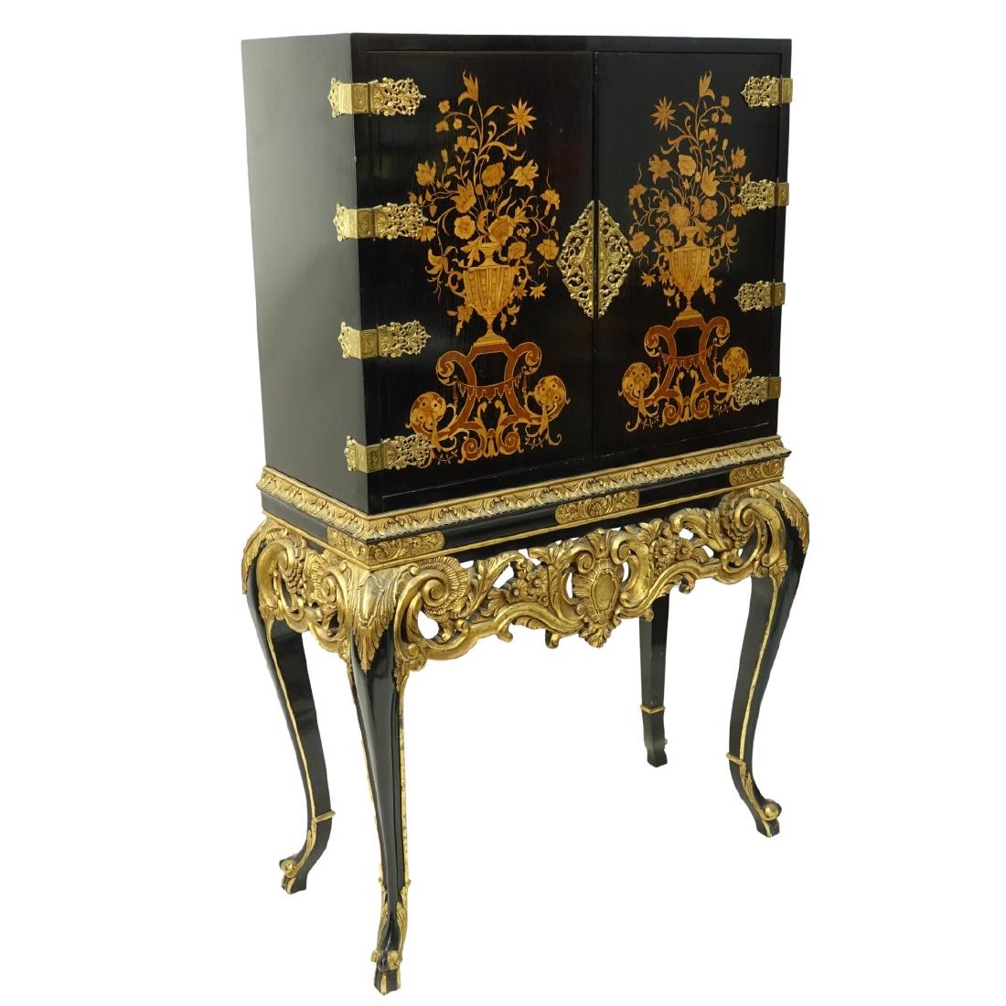 English Black Lacquered Cabinet (1 of 8)