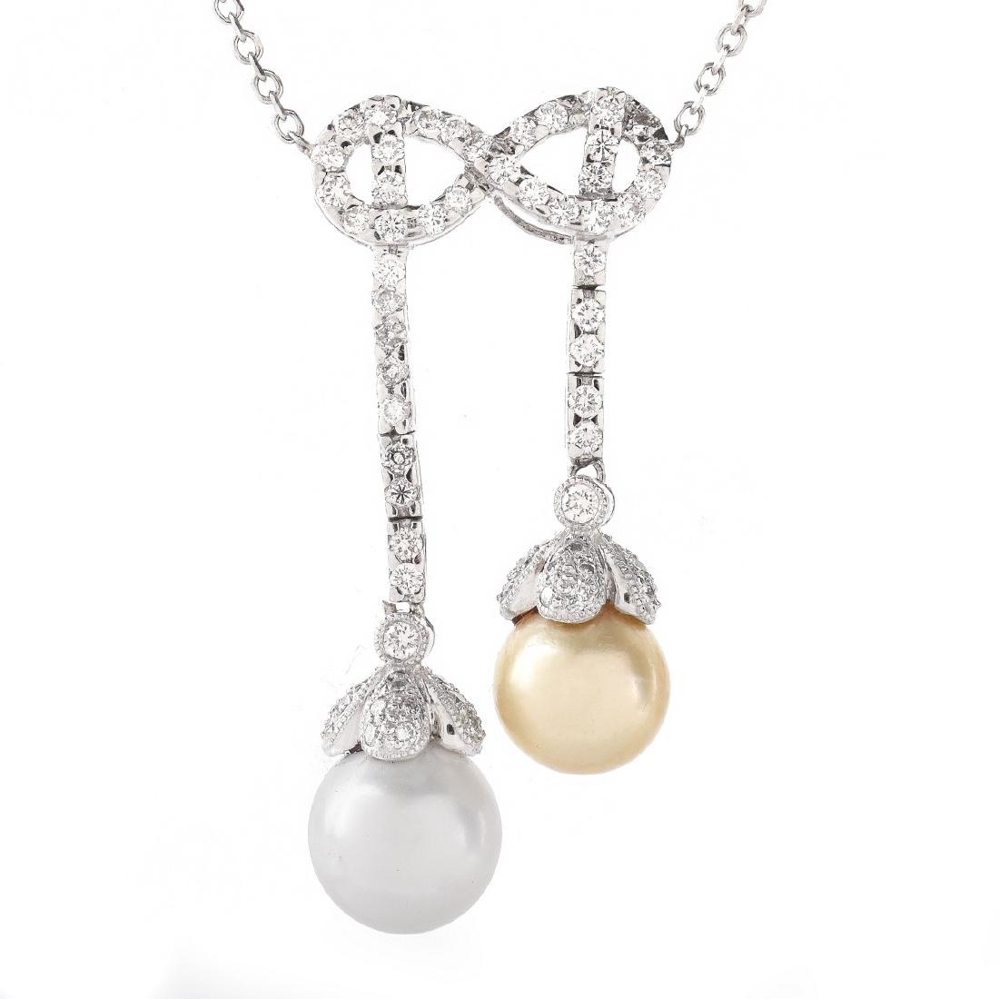 Pearl, Diamond and 18K Pendant Necklace (1 of 5)