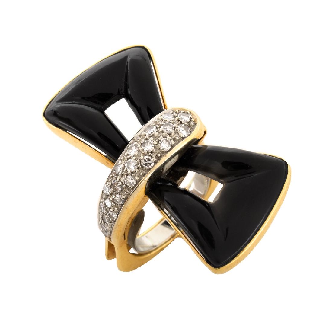 Vintage Diamond, Onyx and 14K Ring (1 of 5)