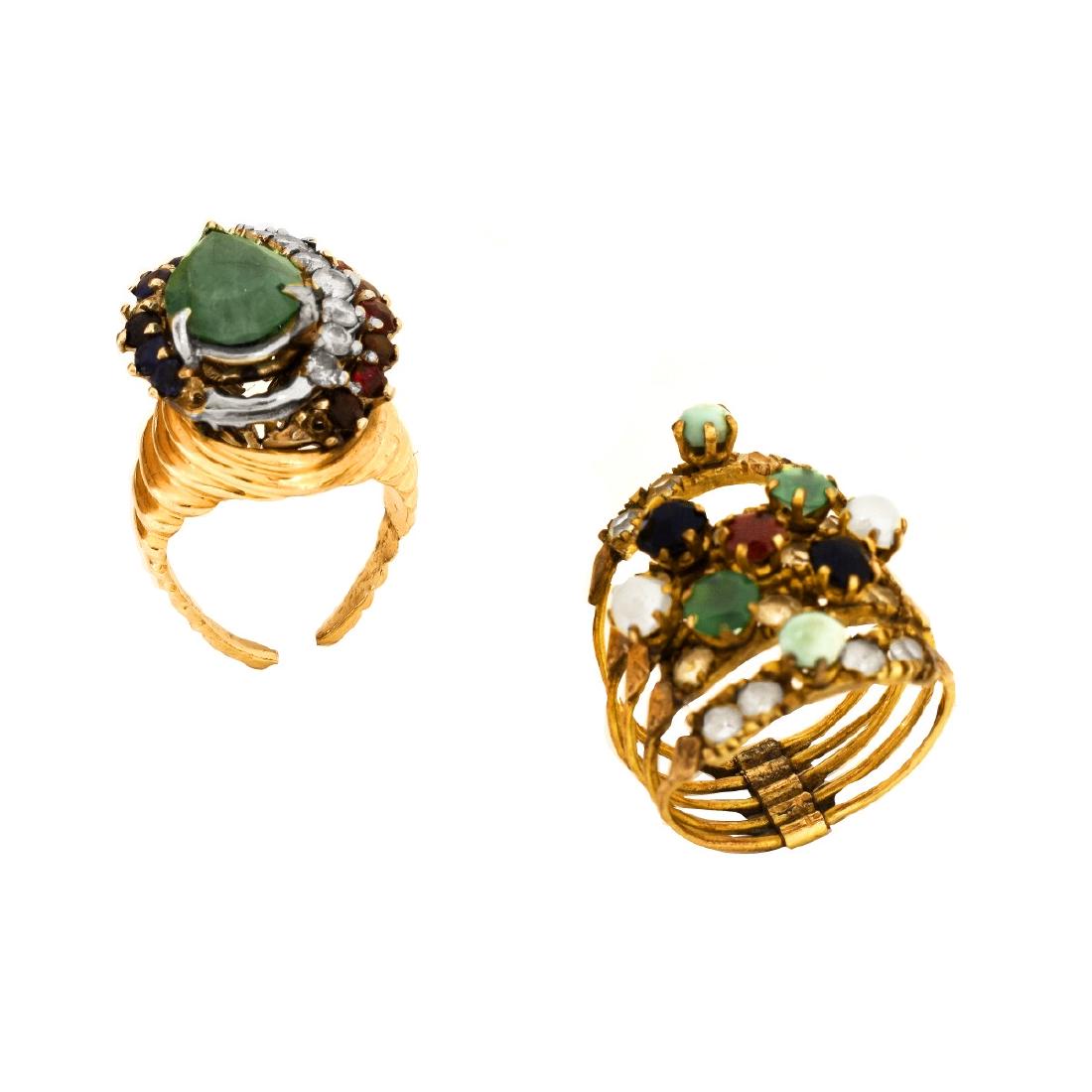 Two Vintage Gemstone and 14K Rings (1 of 2)