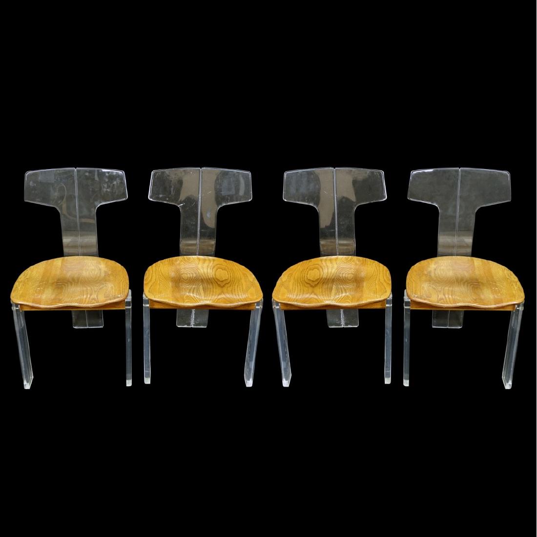 Lucite and Wood Chairs (1 of 4)