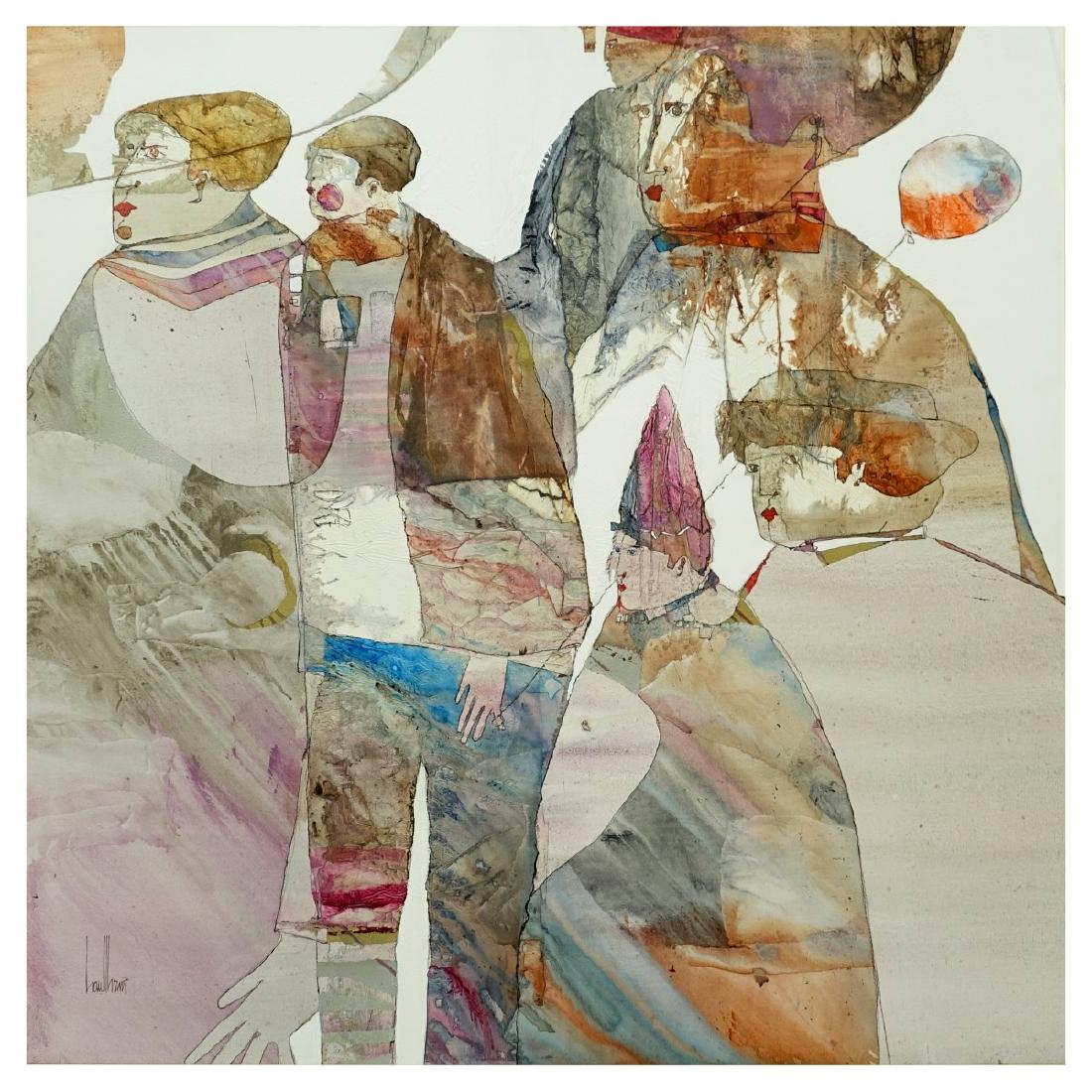 Gregory Hawthorne 20th C Acrylic on Board: Gregory Hawthorne, American (20th C) Acrylic on Board "Untitled". Signed lower left. Measures 41" x 40-1/4", frame measures 41-1/4" x 40-1/2" Condition: Good condition. Estimate: $300.00 - $500.00 Dom