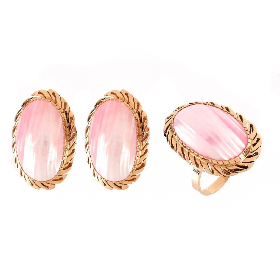 14K and Shell Ring and Earrings (1 of 4)