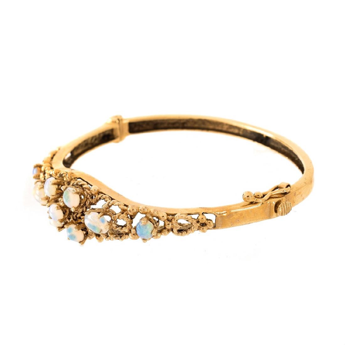 Vintage Opal and 14K Cuff Bangle (1 of 5)