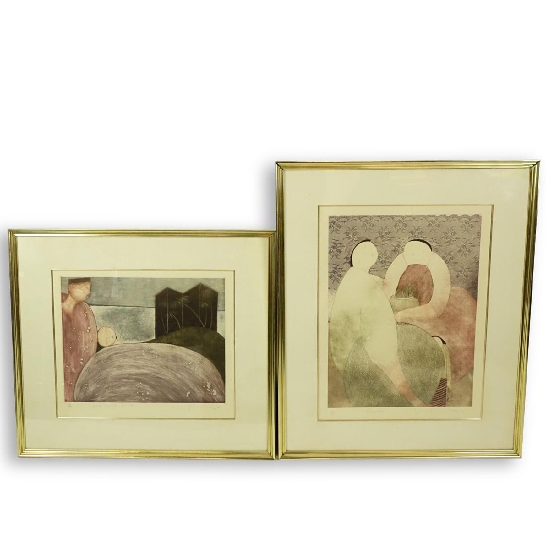 Two (2) Eng Tay (born 1947) Color Etchings (1 of 8)