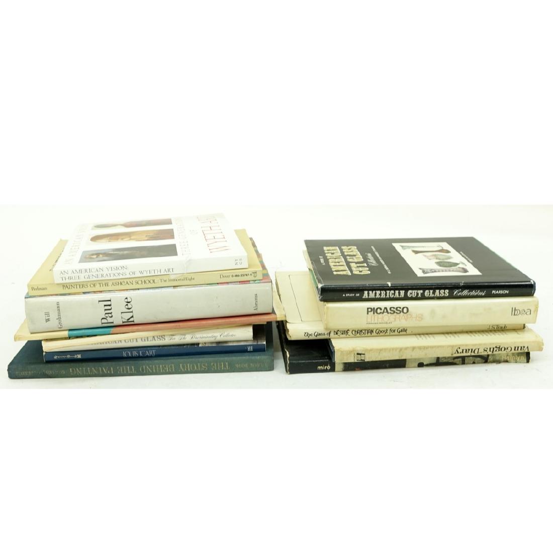 Assorted Art Books: Lot of Thirteen (13) Assorted Art Books. Titles such as American Cut Glass, Picasso Lithographs, Miro, Van Gogh's Diary, Painters of the Ashcan School, The Glass of Desire Christian Ghost of Galle. Co