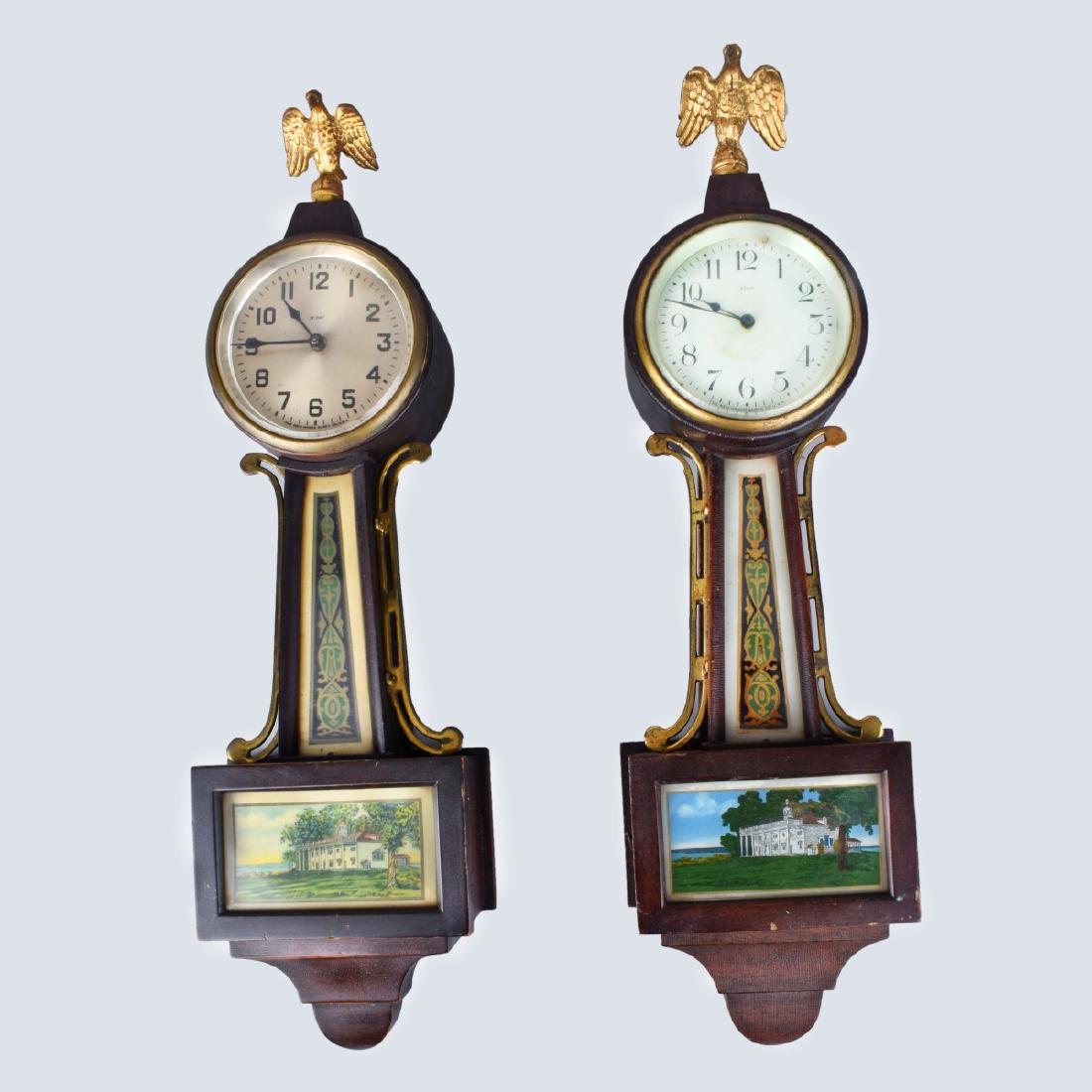 Two New Haven Clock Co Banjo Clocks (1 of 6)