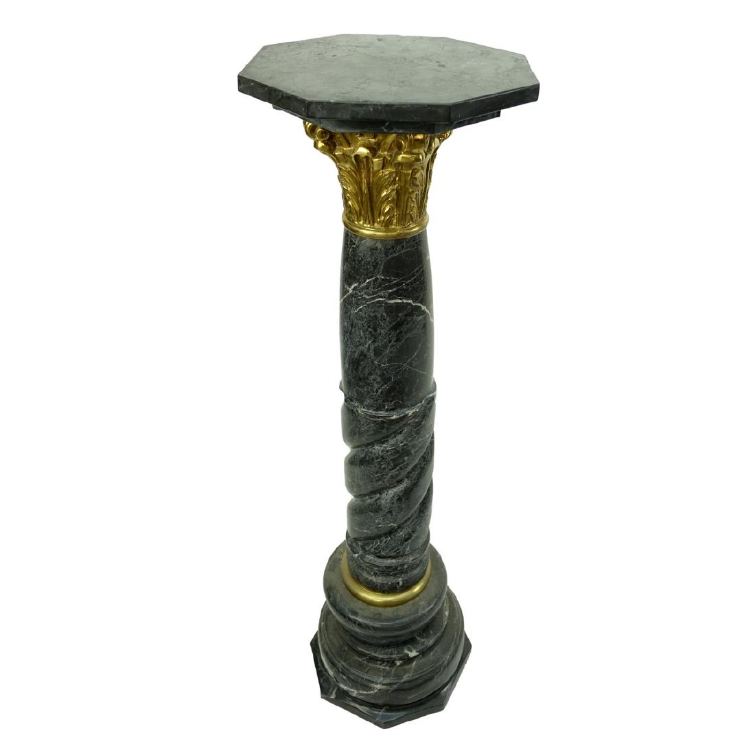 French Marble/Bronze Pedestal (1 of 3)