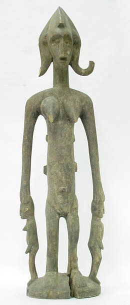 Circa 19C Senufo Ivory Coast, Africa Carved Mother