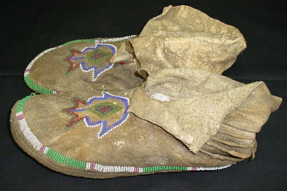 Pr Native American Indian Mens Moccasins Cheyenne - 5
