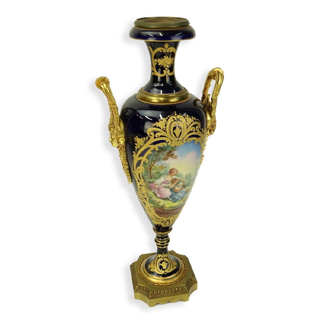 Sevres Cobalt Blue Hand Painted Urn (1 of 8)