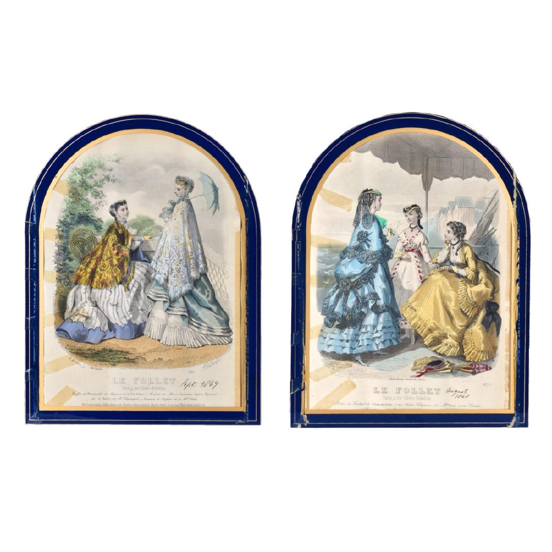 19C Le Follet Hand Colored Fashion Engravings (1 of 9)