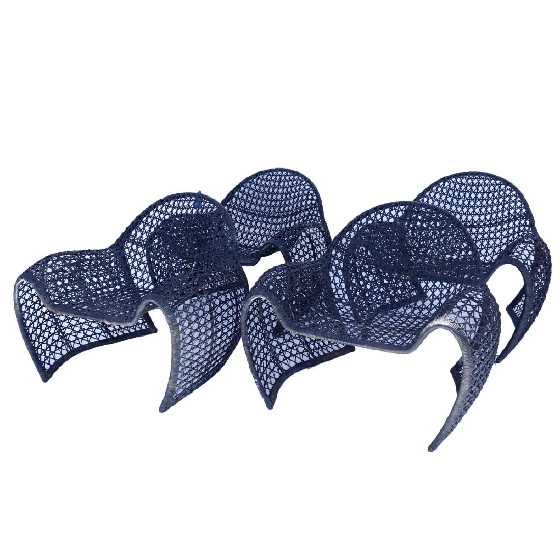 4 Modern Wicker Chairs (1 of 7)