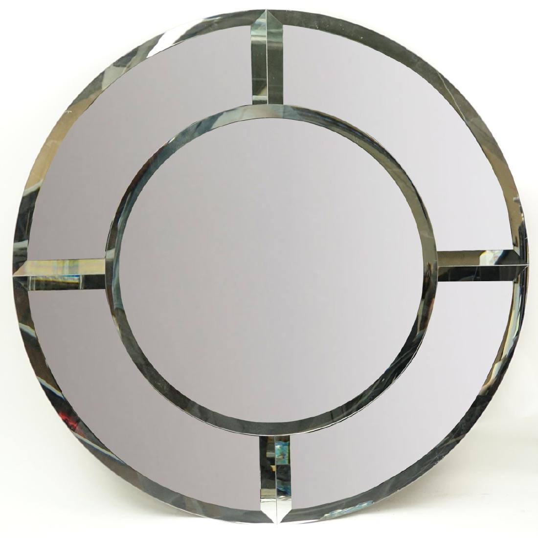 Karl Springer Style "Saturn" Beveled Mirror (1 of 3)