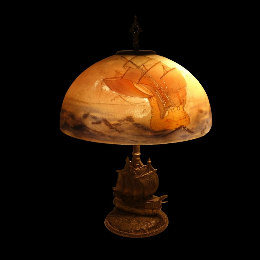 Aladdin Reverse Painted Lamp (1 of 9)