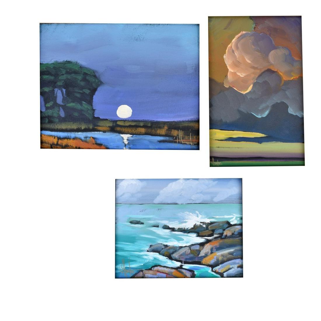 Three (3) William Hawkins (20th C.) Oil/Canvas (1 of 7)