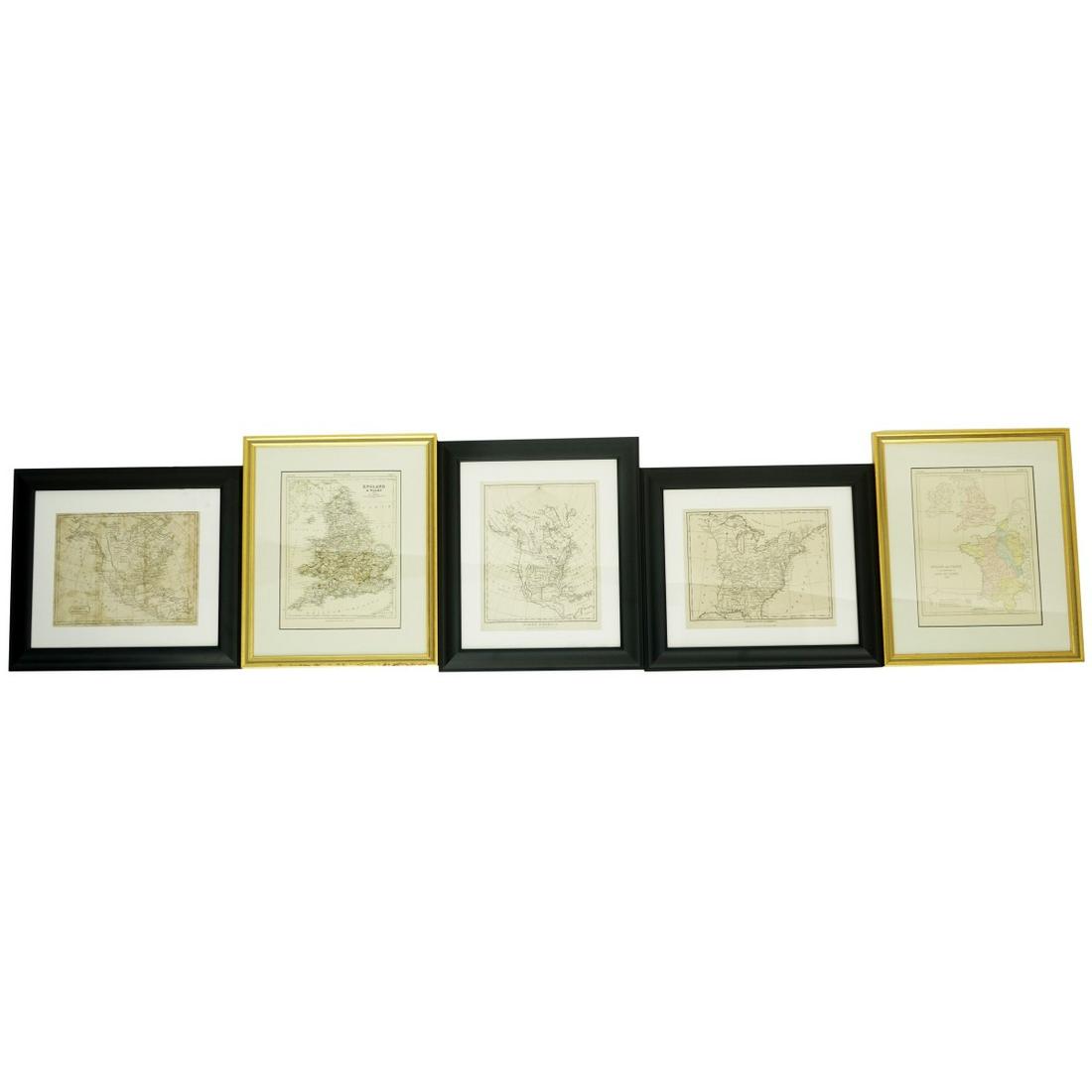 Five (5) Vintage Prints of Maps (1 of 4)