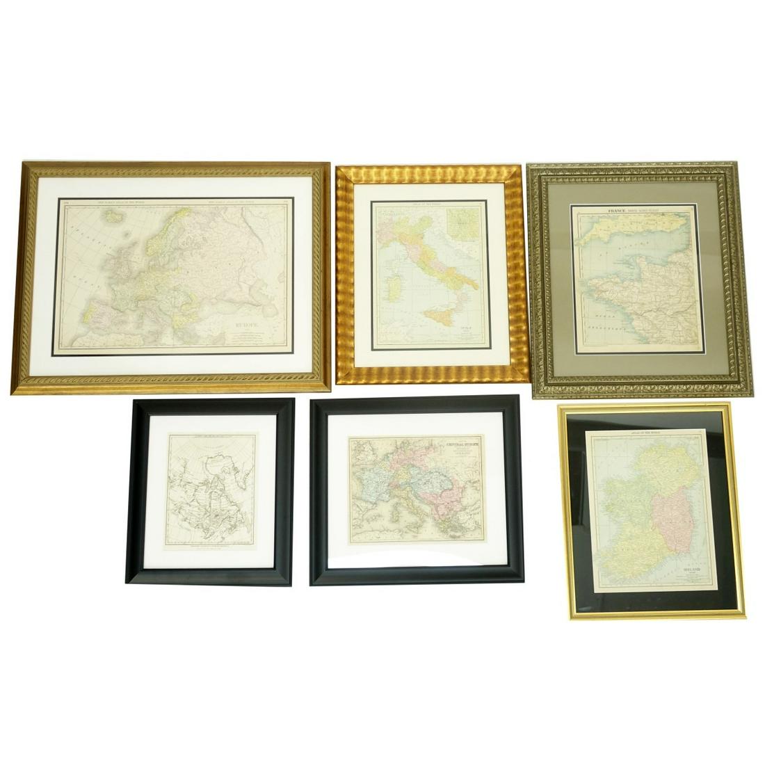 Six (6) Vintage Prints of Maps (1 of 7)