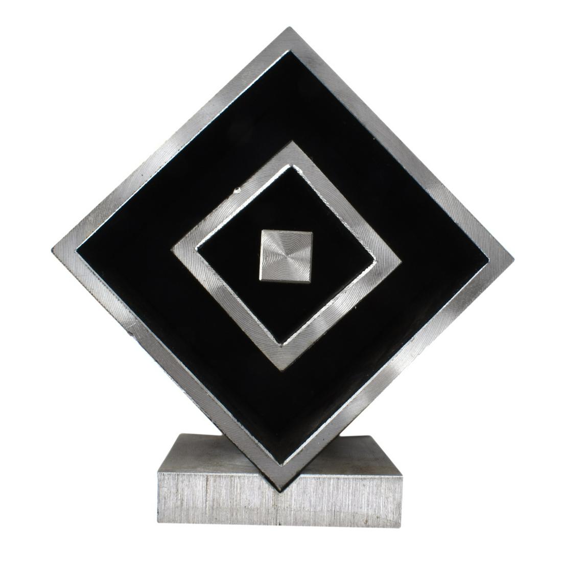 Max Finkelstein (1915 - 2016) Sculpture: Max Finkelstein, American (1915 - 2016) Modern Metal Sculpture "Untitled Cube, XII" Signed, Dated 1967, and Numbered 6/8 to base. Measures 3" H x 2-7/8" W x 1-1/2" D. Condition: Some scuffs along the