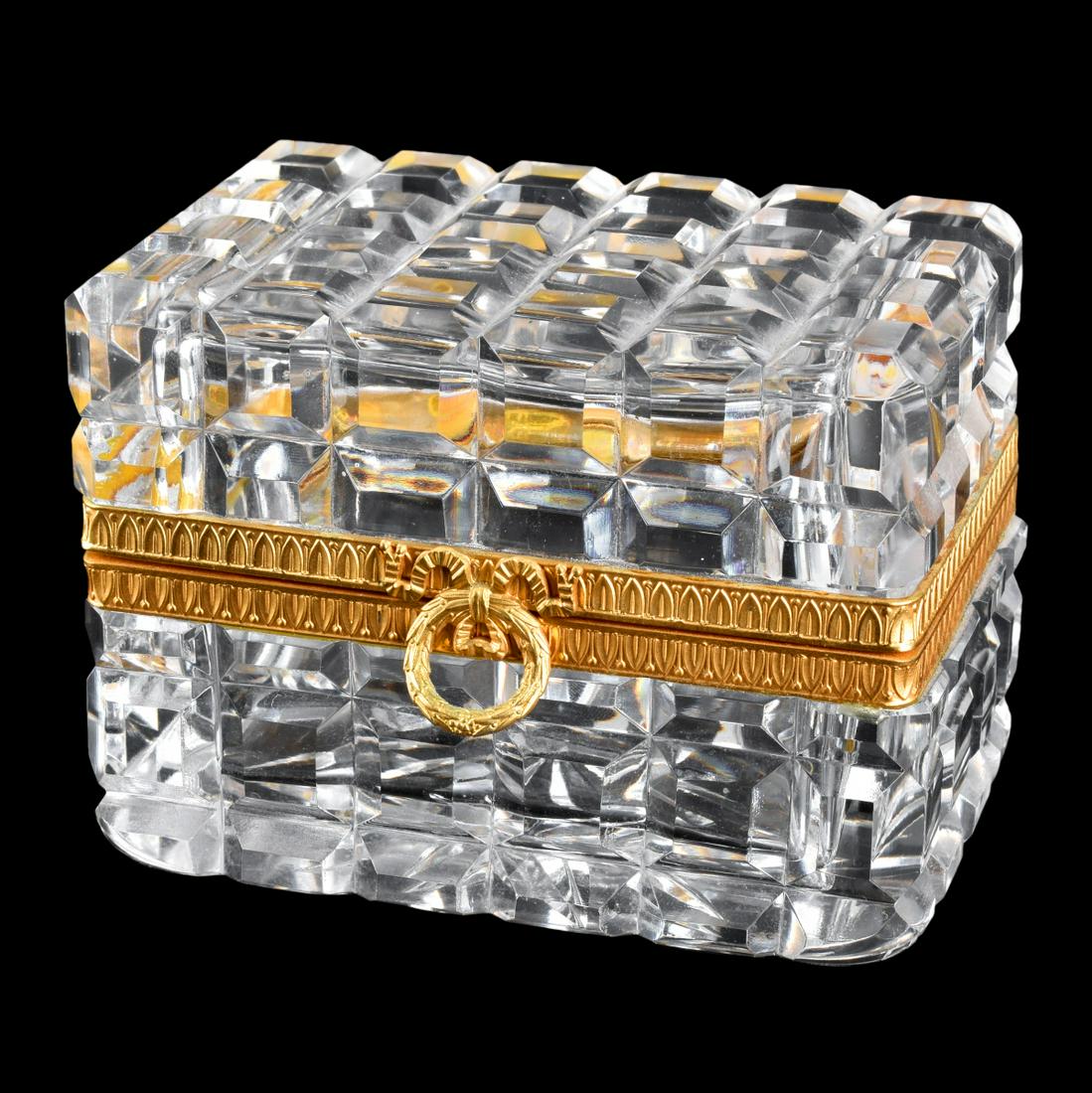 Vintage Baccarat Style Crystal Casket Box (1 of 5)