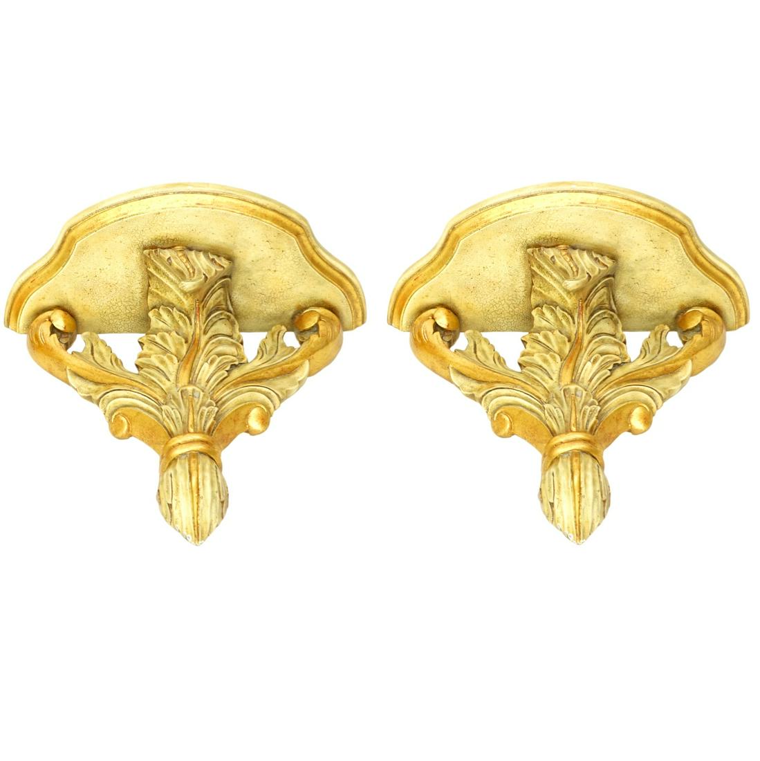 Pair Maitland Smith Gold Painted Brackets (1 of 5)