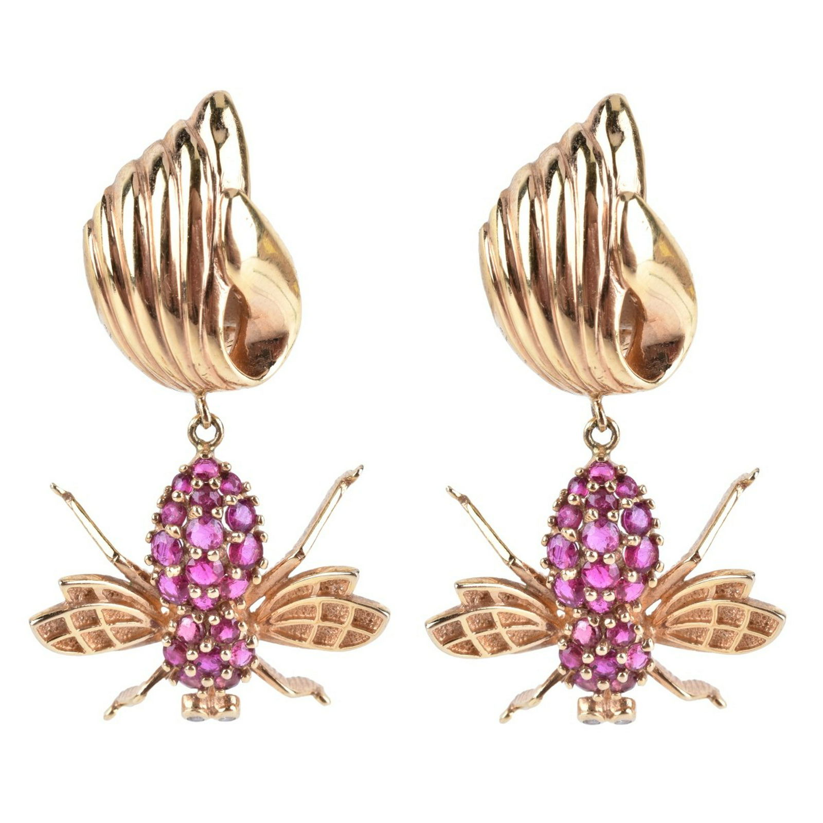 Ruby, Diamond and 14K Pendant Earrings (1 of 4)