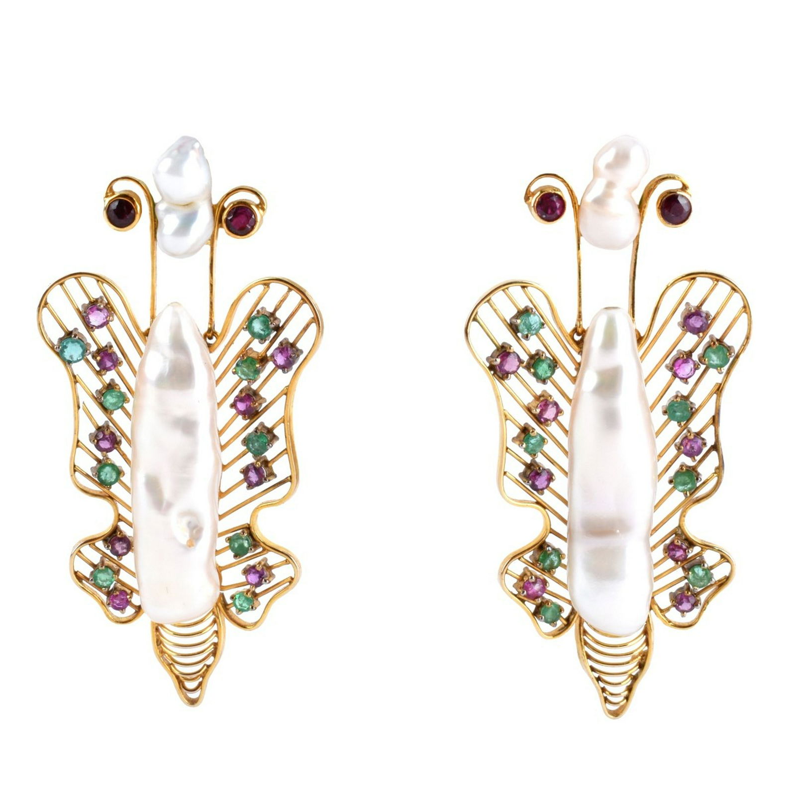 Vintage Gemstone, Pearl and 14K Earrings (1 of 3)