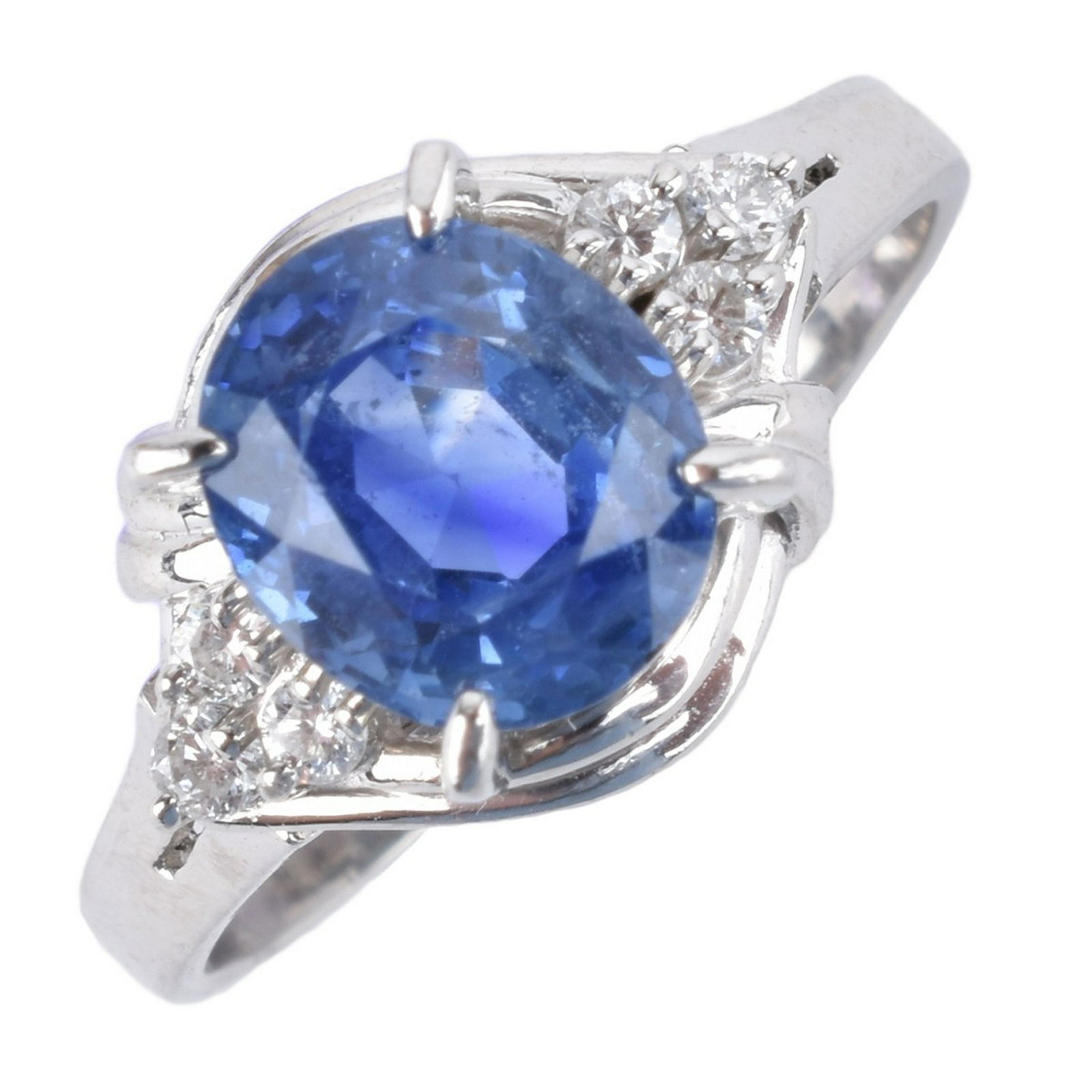 Sapphire, Diamond and Platinum Ring (1 of 6)