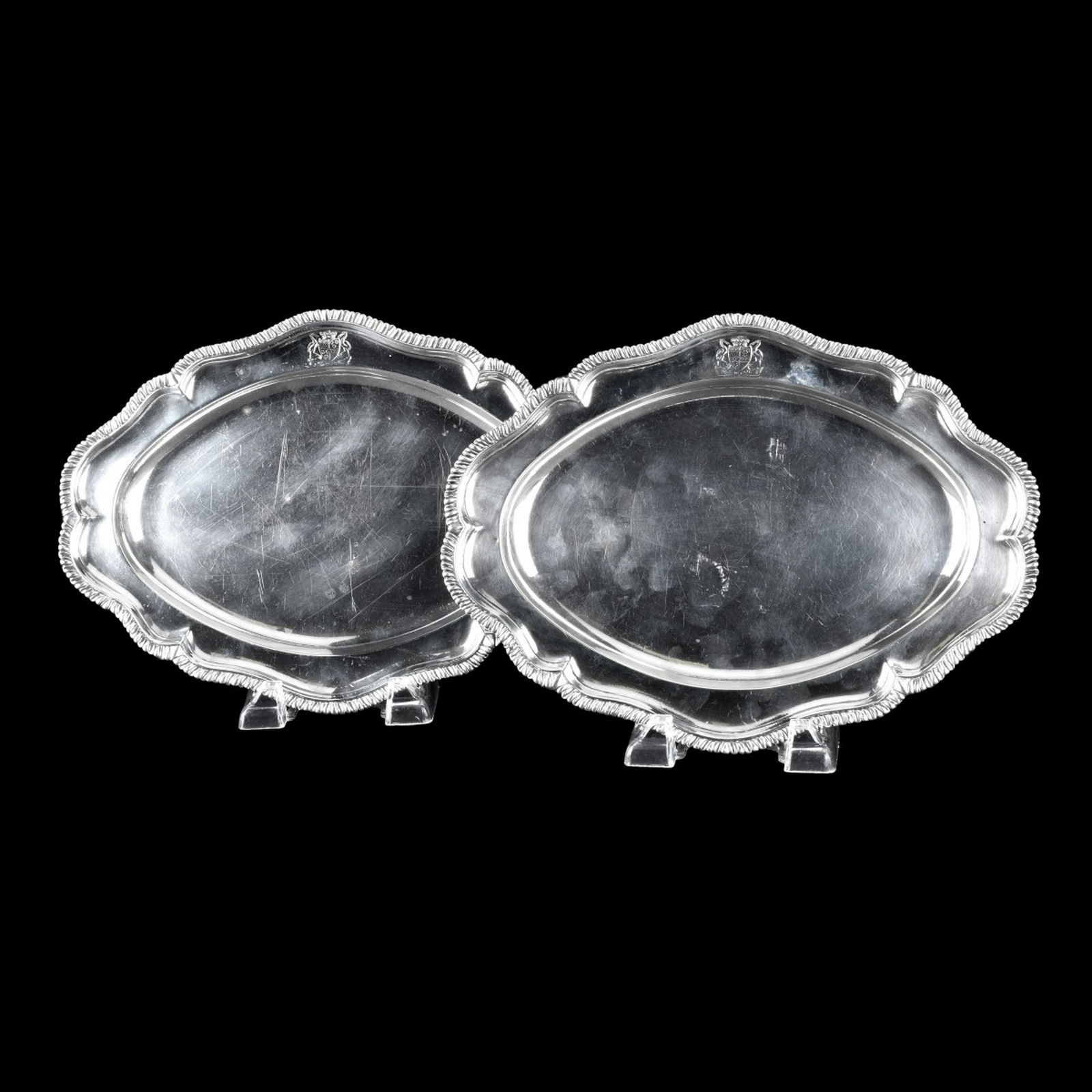 Pair of English Sterling Silver Oval Dishes (1 of 5)