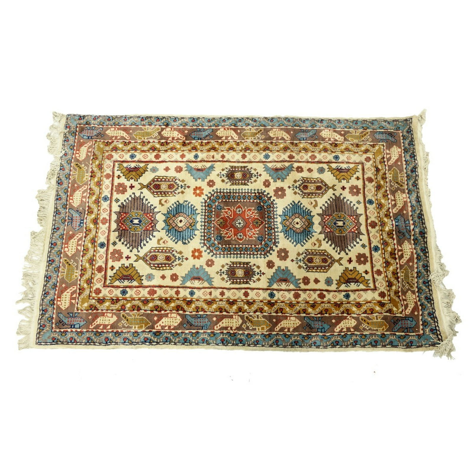 Semi Antique Middle Eastern Afghan Style Wool Rug (1 of 4)