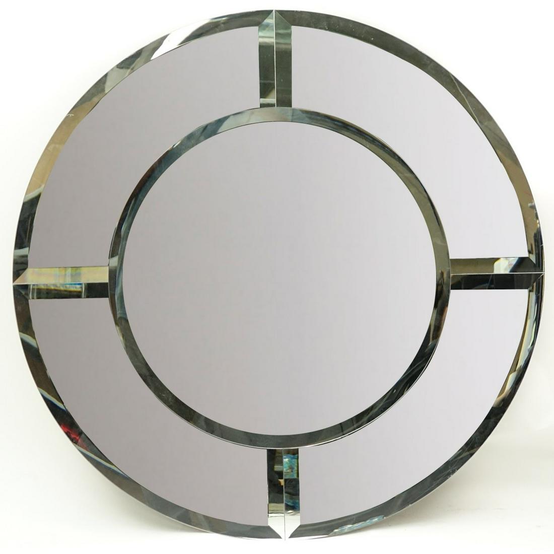Karl Springer Style "Saturn" Beveled Mirror (1 of 3)