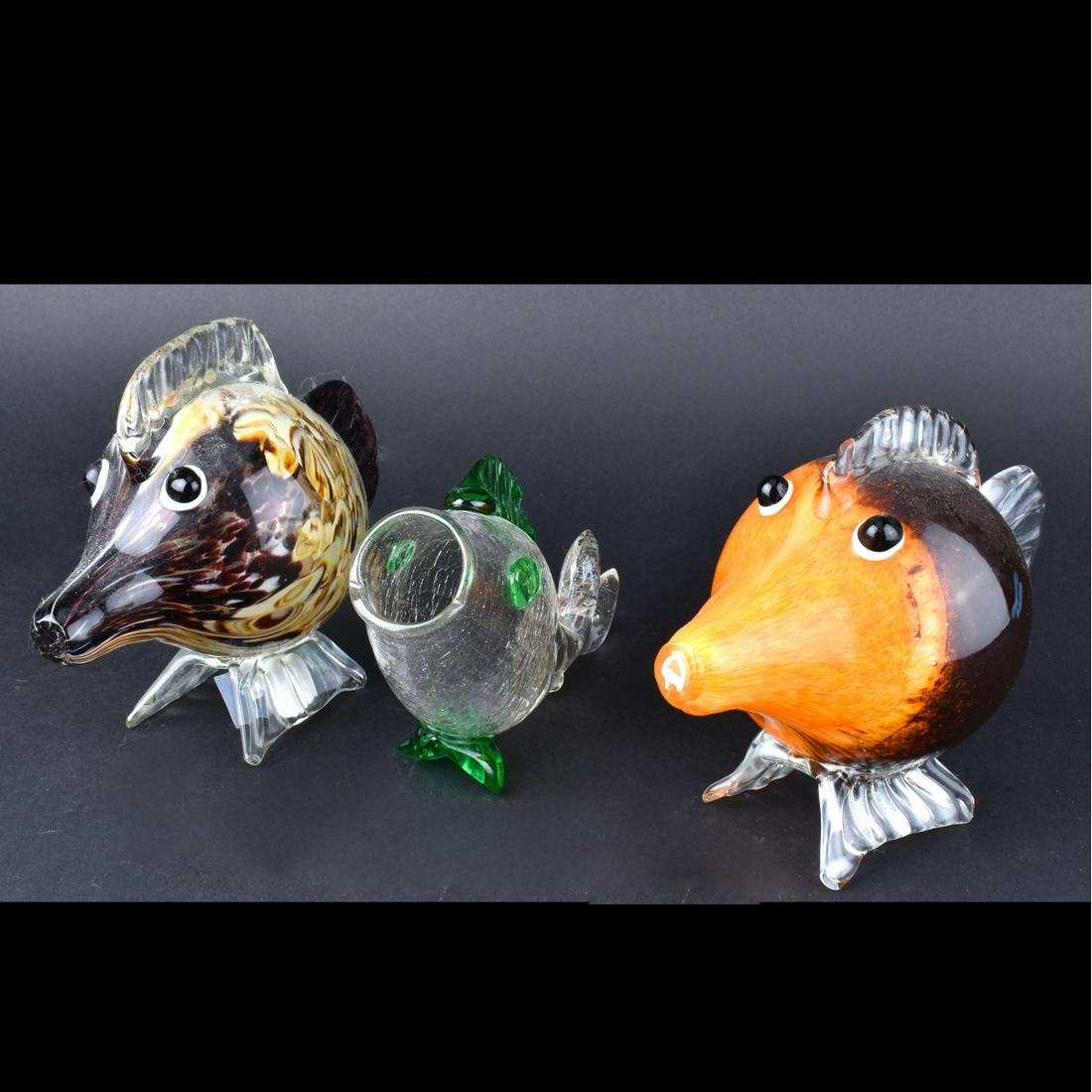 Grouping of Three (3) Murano Fish Figurines (1 of 3)