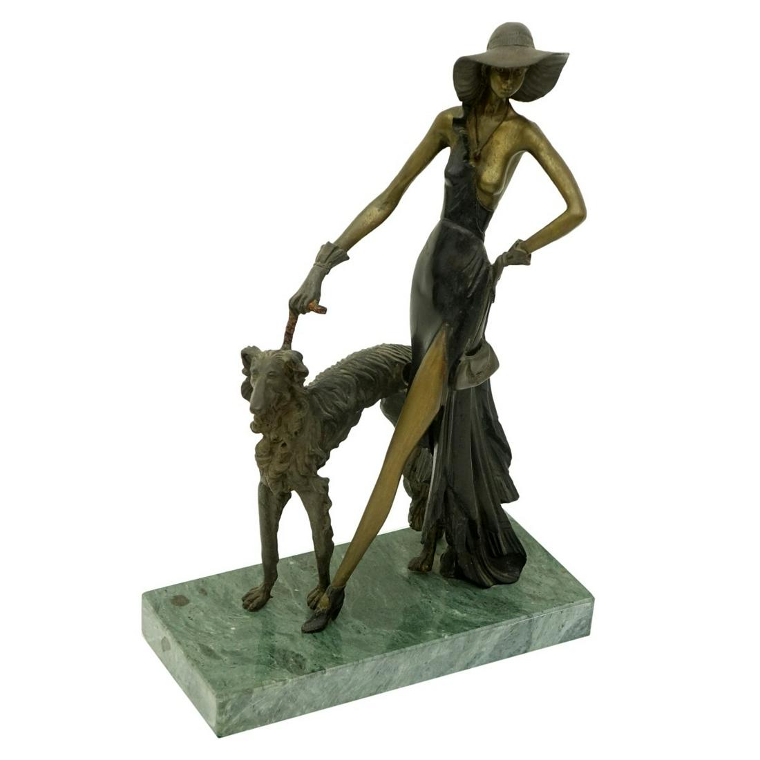 Modern Art Deco Erte Style Bronze Sculpture (1 of 5)